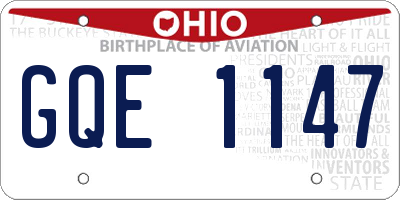OH license plate GQE1147