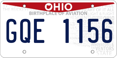 OH license plate GQE1156