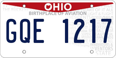 OH license plate GQE1217