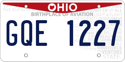 OH license plate GQE1227