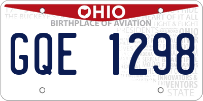 OH license plate GQE1298