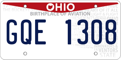 OH license plate GQE1308