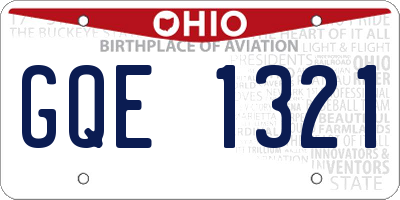 OH license plate GQE1321