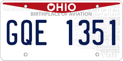 OH license plate GQE1351