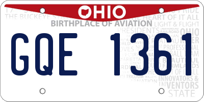 OH license plate GQE1361