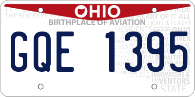 OH license plate GQE1395