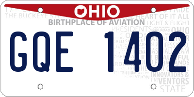 OH license plate GQE1402