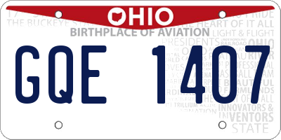 OH license plate GQE1407