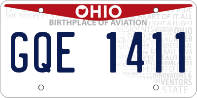 OH license plate GQE1411