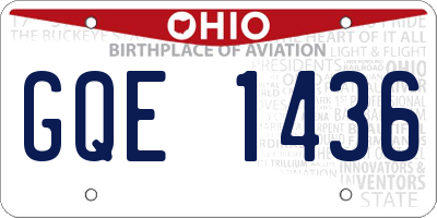 OH license plate GQE1436