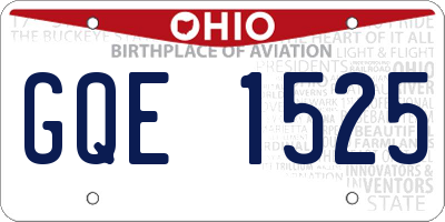 OH license plate GQE1525