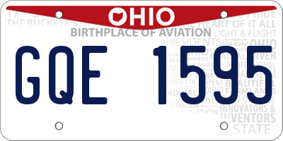 OH license plate GQE1595
