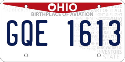 OH license plate GQE1613