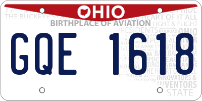 OH license plate GQE1618