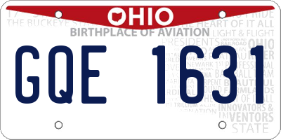 OH license plate GQE1631