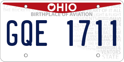 OH license plate GQE1711