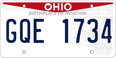 OH license plate GQE1734