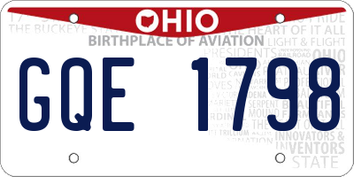 OH license plate GQE1798