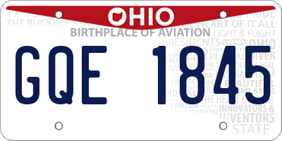 OH license plate GQE1845