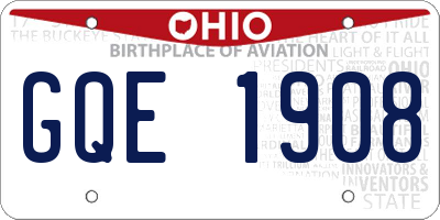 OH license plate GQE1908