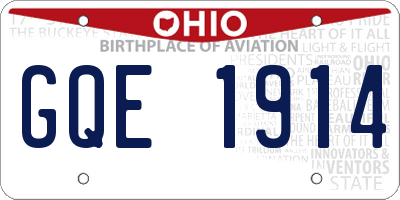 OH license plate GQE1914