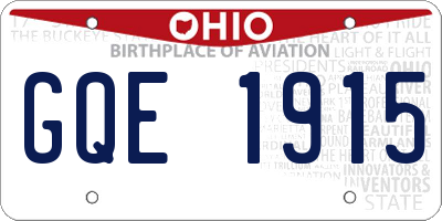 OH license plate GQE1915