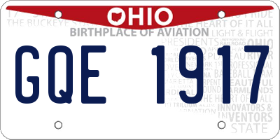 OH license plate GQE1917