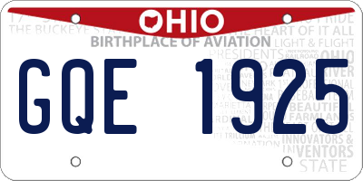 OH license plate GQE1925