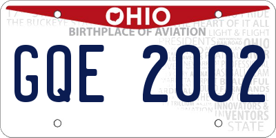 OH license plate GQE2002