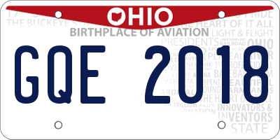 OH license plate GQE2018