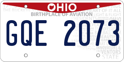 OH license plate GQE2073