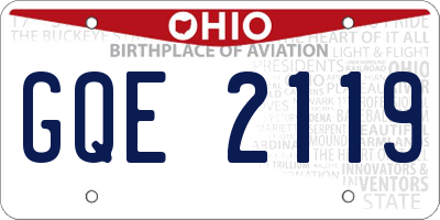 OH license plate GQE2119