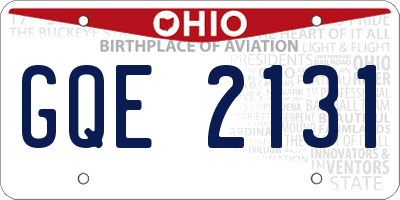 OH license plate GQE2131