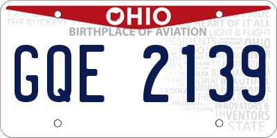 OH license plate GQE2139