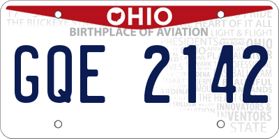 OH license plate GQE2142
