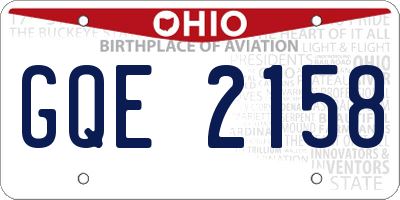 OH license plate GQE2158