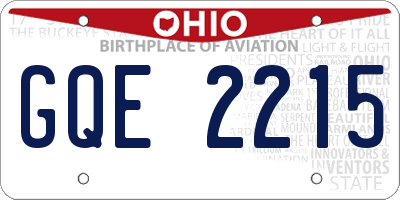 OH license plate GQE2215