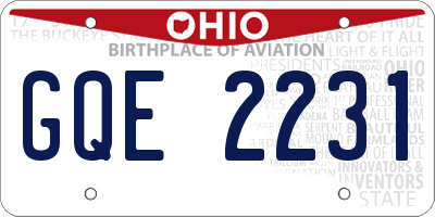 OH license plate GQE2231