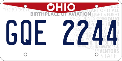 OH license plate GQE2244