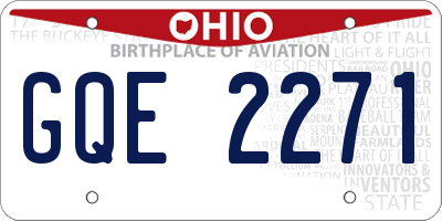 OH license plate GQE2271