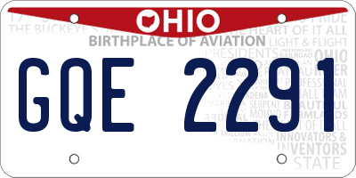 OH license plate GQE2291