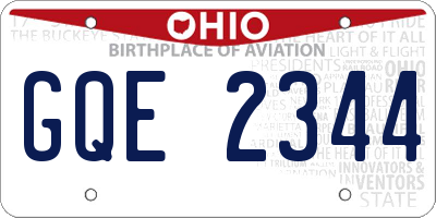 OH license plate GQE2344