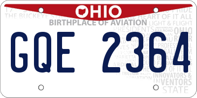 OH license plate GQE2364