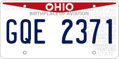 OH license plate GQE2371