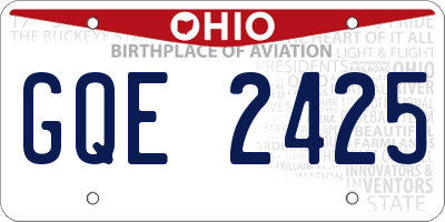 OH license plate GQE2425