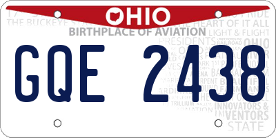 OH license plate GQE2438