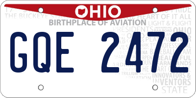 OH license plate GQE2472