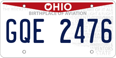 OH license plate GQE2476