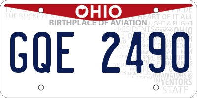 OH license plate GQE2490
