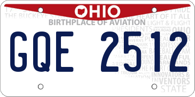 OH license plate GQE2512